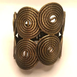 Bronze tone spiral clamp cuff bracet